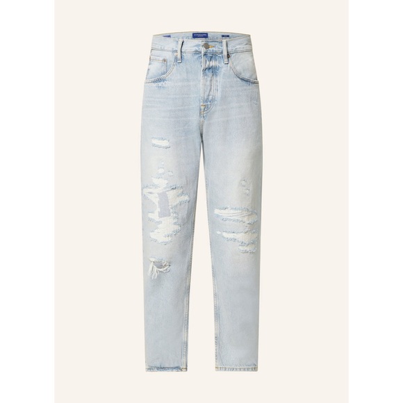 NWT Scotch & Soda Dean Loose Tapered Jean 31x34 Navy Denim Destroyed Distressed - Picture 1 of 12